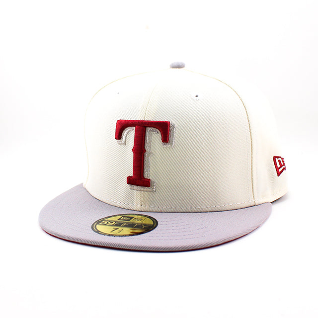 ニューエラ キャップ 59FIFTY テキサス レンジャーズ MLB 40TH ANNIVERSARY MAROON BOTTOM FITTED CAP