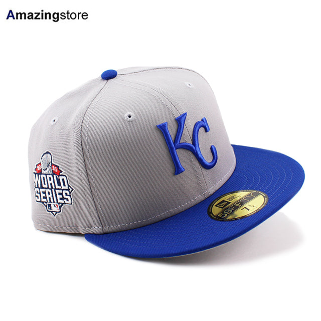 ニューエラ キャップ 59FIFTY カンザスシティ ロイヤルズ MLB 2015 WORLD SERIES CHAMPION GREY BOTTOM FITTED CAP GRAY ROYAL