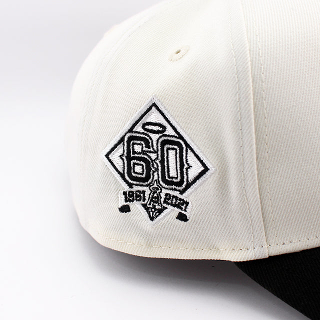ニューエラ キャップ 9FORTY スナップバック ロサンゼルス エンゼルス MLB UPSIDE 60TH ANNIVERSARY A-FRAME SNAPBACK CAP CREAM BLACK