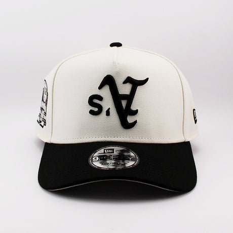ニューエラ キャップ 9FORTY オークランド アスレチックス MLB UPSIDE 40TH ANNIVERSARY A-FRAME SNAPBACK CAP CREAM BLACK