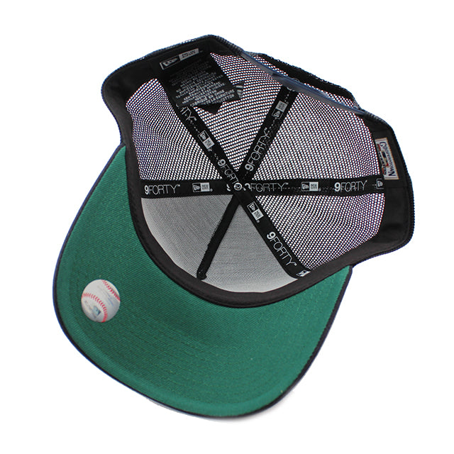 ニューエラ メッシュキャップ 9FORTY アナハイム エンゼルス MLB A-FRAME DENIM NAVY PATTERN COOPERSTOWN MESH CAP
