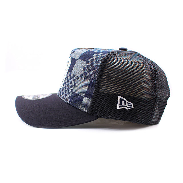 ニューエラ メッシュキャップ 9FORTY デトロイト タイガース MLB A-FRAME DENIM NAVY PATTERN COOPERSTOWN MESH CAP