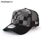 ニューエラ メッシュキャップ 9FORTY フロリダ マーリンズ MLB A-FRAME DENIM BLACK PATTERN COOPERSTOWN MESH CAP