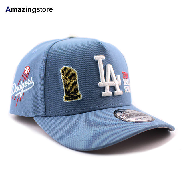 2024 ワールドシリーズ ニューエラ キャップ 9FORTY スナップバック ロサンゼルス ドジャース MLB 2024 WORLD SERIES A-FRAME SNAPBACK CAP BLUE