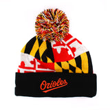 ニューエラ ニットキャップ ビーニー ボルチモア オリオールズ MLB MARYLAND-FLAG POM-POM KNIT BEANIE CAP MULTI