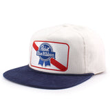 パブストブルーリボンビール スナップバック PABST BLUE RIBBON CORDUROY ROPE GOLF SNAPBACK CAP WHITE NAVY