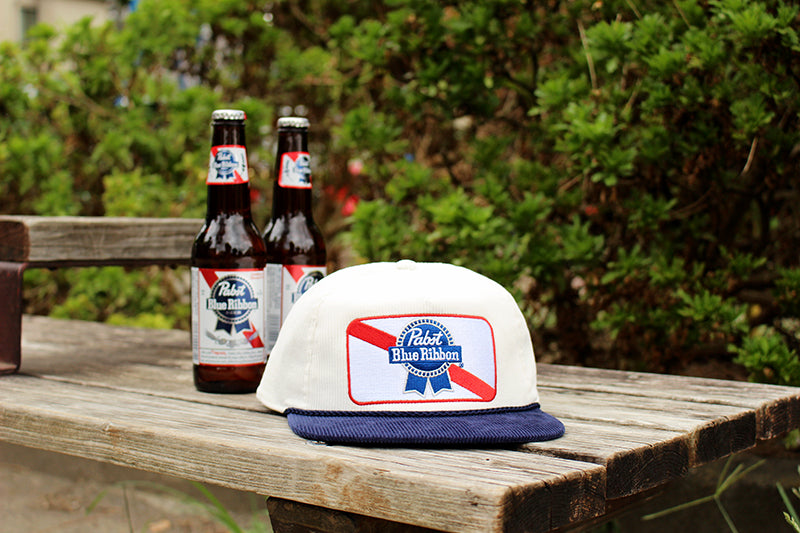 パブストブルーリボンビール スナップバック PABST BLUE RIBBON CORDUROY ROPE GOLF SNAPBACK CAP WHITE NAVY
