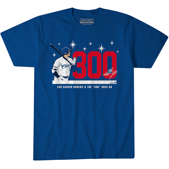 大谷翔平 MLB通算300本塁打記念限定モデル 海外取寄 ロサンゼルス ドジャース Tシャツ 300 T-SHIRT ROYAL BLUE BREAKINGT
