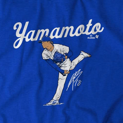 山本由伸モデル 海外取寄 ロサンゼルス ドジャース Tシャツ ACE POST T-SHIRT ROYAL BLUE
