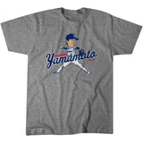山本由伸モデル 海外取寄 ロサンゼルス ドジャース Tシャツ CARICATURE T-SHIRT GREY