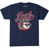 ホセ ラミレスモデル 海外取寄 クリーブランド ガーディアンズ Tシャツ WILD THING T-SHIRT NAVY