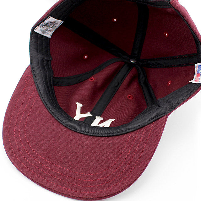 クーパーズタウンボールキャップ ニューヨーク ブラックヤンキース 1936 WOOL SAGE STRAPBACK CAP MAROON