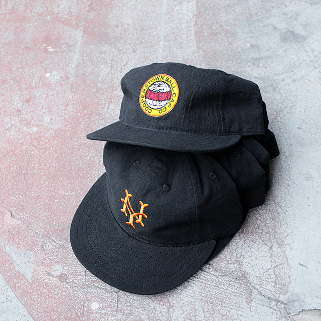 クーパーズタウンボールキャップ ニューヨーク キューバンズ 1947 LINEN COTTON STRAPBACK CAP BLACK