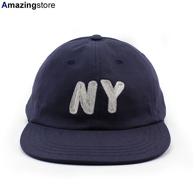 クーパーズタウンボールキャップ ニューヨーク NY CHAIN STITCH STRAPBACK CAP NAVY WHITE