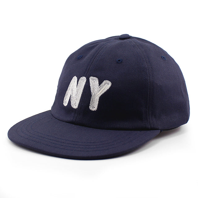 クーパーズタウンボールキャップ ニューヨーク NY CHAIN STITCH STRAPBACK CAP NAVY WHITE
