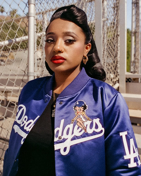 海外取寄 女性用 ニューエラ ジャケット ロサンゼルス ドジャース ベラ ドーニャ WOMEN'S BETTY BOOP FULL-SNAP JACKET ROYAL BLUE