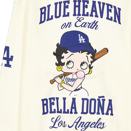 海外取寄 ニューエラ スウェットシャツ ロサンゼルス ドジャース ベラ ドーニャ BETTY BOOP BLUE HEAVEN SWEATSHIRT WHITE