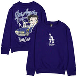 海外取寄 ニューエラ スウェットシャツ ロサンゼルス ドジャース ベラ ドーニャ BETTY BOOP CAR SWEATSHIRT ROYAL BLUE