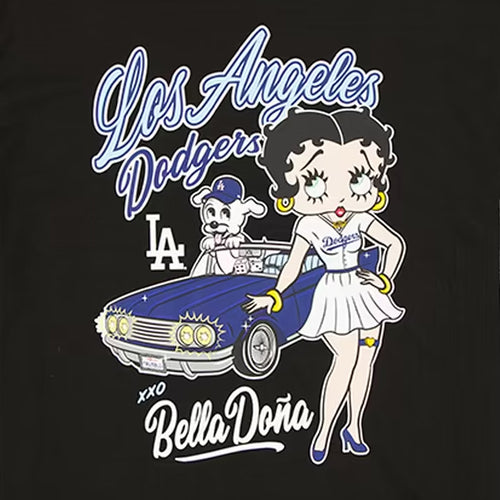 海外取寄 女性用 ニューエラ Tシャツ ロサンゼルス ドジャース ベラ ドーニャ WOMEN'S BETTY BOOP CAR T-SHIRT BLACK