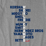 海外取寄 ロサンゼルス ドジャース Tシャツ WORLD CHAMPS ACROSTIC T-SHIRT GREY