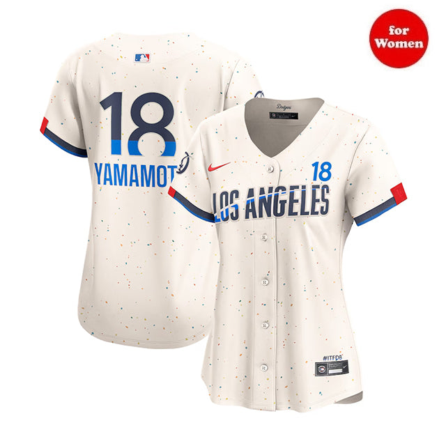 海外取寄 山本由伸モデル 女性用 NIKE ナイキ レプリカユニフォーム ロサンゼルス ドジャース MLB WOMEN'S 2024 CITY CONNECT LIMITED PLAYER REPLICA COOL BASE JERSEY CREAM