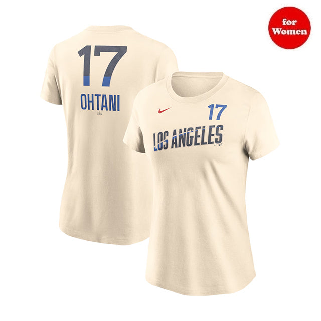 海外取寄 女性用 大谷翔平モデル NIKE Tシャツ ロサンゼルス ドジャース WOMEN'S 2024 CITY CONNECT FUSE  PLAYER NAMEu0026NUMBER T-SHIRT CREAM / 国内外からニューエラをはじめナイキ、クーパーズタウンボールキャップ等を中心に取り扱うベースボールキャップの専門店  ...