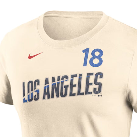 海外取寄 女性用 山本由伸モデル NIKE Tシャツ ロサンゼルス ドジャース WOMEN'S 2024 CITY CONNECT FUSE PLAYER NAME&NUMBER T-SHIRT CREAM