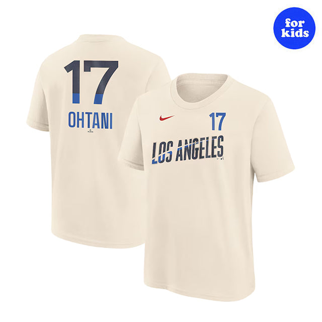 海外取寄 子供用 大谷翔平モデル NIKE Tシャツ ロサンゼルス ドジャース YOUTH 2024 CITY CONNECT FUSE PLAYER NAME&NUMBER T-SHIRT CREAM