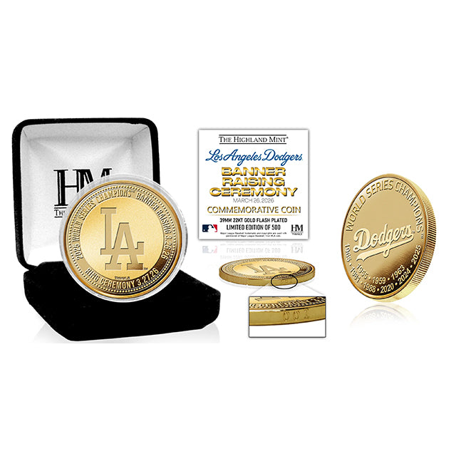 2026 ゴールドコレクション 海外取寄 記念コイン ロサンゼルス ドジャース HIGHLAND MINT 2026 MLB GOLD COLLECTION BANNER RAISING CEREMONY GOLD COIN