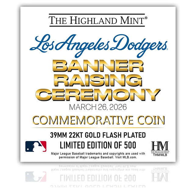 2026 ゴールドコレクション 海外取寄 記念コイン ロサンゼルス ドジャース HIGHLAND MINT 2026 MLB GOLD COLLECTION BANNER RAISING CEREMONY GOLD COIN