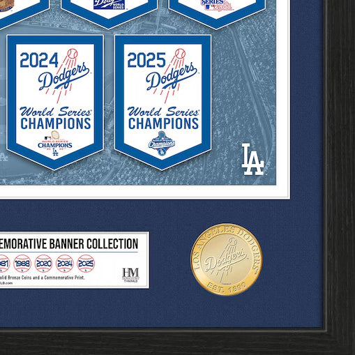 2026 ゴールドコレクション 海外取寄 額入りコラージュフレーム ロサンゼルス ドジャース NINE-TIME WORLD SERIES CHAMPIONS BANNER BRONZE COIN PHOTO MINT
