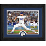 クレイトン カーショウモデル 海外取寄 MLB 3,000奪三振記念コイン付額入りコラージュフレーム