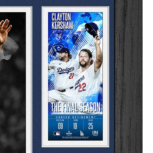 クレイトン カーショウモデル 海外取寄 MLB 引退記念コイン付額入りコラージュフレーム