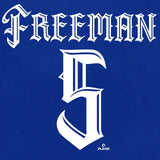 フレディ フリーマンモデル Tシャツ 海外取寄 ロサンゼルス ドジャース MISTER CARTOON NAME&NUMBER T-SHIRT ROYAL BLUE