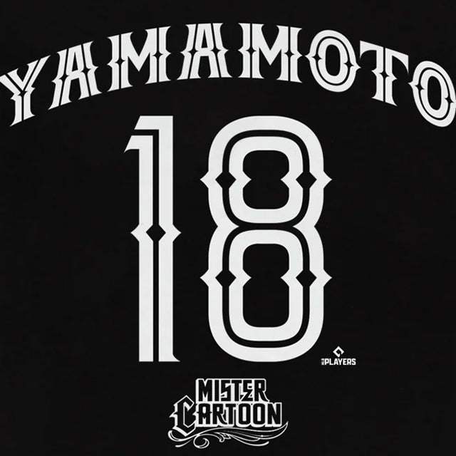 山本由伸モデル Tシャツ 海外取寄 ロサンゼルス ドジャース MISTER CARTOON NAME&NUMBER T-SHIRT BLACK