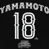 山本由伸モデル Tシャツ 海外取寄 ロサンゼルス ドジャース MISTER CARTOON NAME&NUMBER T-SHIRT BLACK