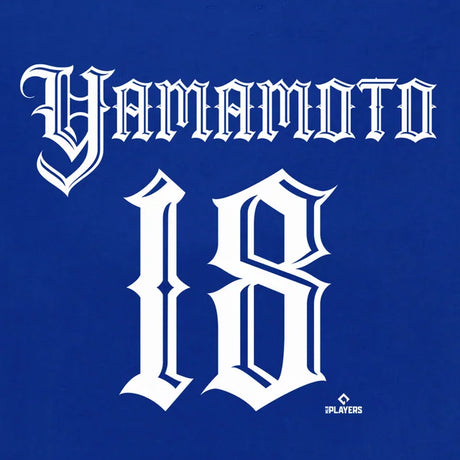 山本由伸モデル Tシャツ 海外取寄 ロサンゼルス ドジャース MISTER CARTOON NAME&NUMBER T-SHIRT ROYAL BLUE