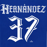 テオスカー ヘルナンデスモデル Tシャツ 海外取寄 ロサンゼルス ドジャース MISTER CARTOON NAME&NUMBER T-SHIRT ROYAL BLUE