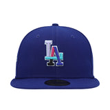 ニューエラ 59FIFTY ロサンゼルス ドジャース 1988 WORLD SERIES POLAR LIGHTS SIDE-PATCH LAVENDER BOTTOM ROYAL BLUE