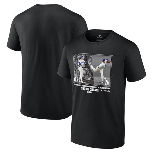 大谷翔平モデル 海外取寄 ロサンゼルス ドジャース Tシャツ MLB 2025 POSTSEASON MOMENT T-SHIRT BLACK