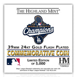 2025 ワールドシリーズチャンピオンモデル 海外取寄 記念コイン ロサンゼルス ドジャース GOLD COIN