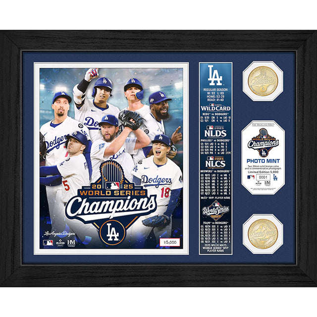 2025 ワールドシリーズチャンピオンモデル 海外取寄 額入りコラージュフレーム ロサンゼルス ドジャース