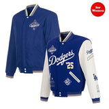 女性用 2025 ワールドシリーズチャンピオンモデル ロサンゼルス ドジャース 海外取寄 リバーシブルジャケット JH DESIGN