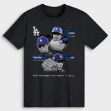 大谷翔平・山本由伸・佐々木朗希モデル 海外取寄 Tシャツ 2025 WORLD SERIES CHAMPIONS HISTORIC PERFORMANCES T-SHIRT