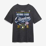ナ・リーグ優勝記念ロッカールームモデル 海外取寄 ミルウォーキー ブルワーズ Tシャツ 2026 NATIONAL LEAGUE CHAMPIONS LOCKER ROOM T-SHIRT CHARCOAL