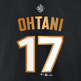 予約販売 大谷翔平モデル 2025 ワールドシリーズチャンピオン 海外取寄 Tシャツ ロサンゼルス ドジャース MLB 2025 WORLD SERIES CHAMPIONS NAME & NUMBER T-SHIRT BLACK