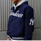 ファナティクス ジャケット ニューヨーク ヤンキース FANATICS STANDARD LOGO SATIN JACKET NAVY