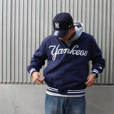 ファナティクス ジャケット ニューヨーク ヤンキース FANATICS STANDARD LOGO SATIN JACKET NAVY