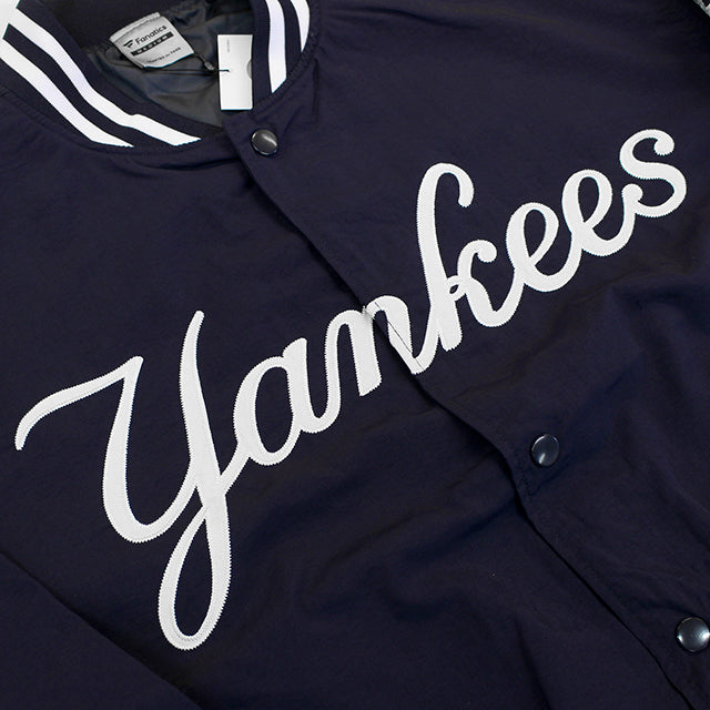 ファナティクス ジャケット ニューヨーク ヤンキース FANATICS STANDARD LOGO SATIN JACKET NAVY
