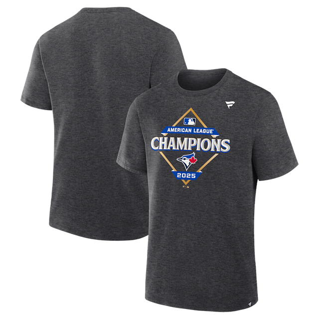 2025 アメリカンリーグチャンピオン ロッカールームモデル 海外取寄 Tシャツ トロント ブルージェイズ MLB 2025 AMERICAN LEAGUE CHAMPIONS LOCKER ROOM T-SHIRT HEATHER CHARCOAL